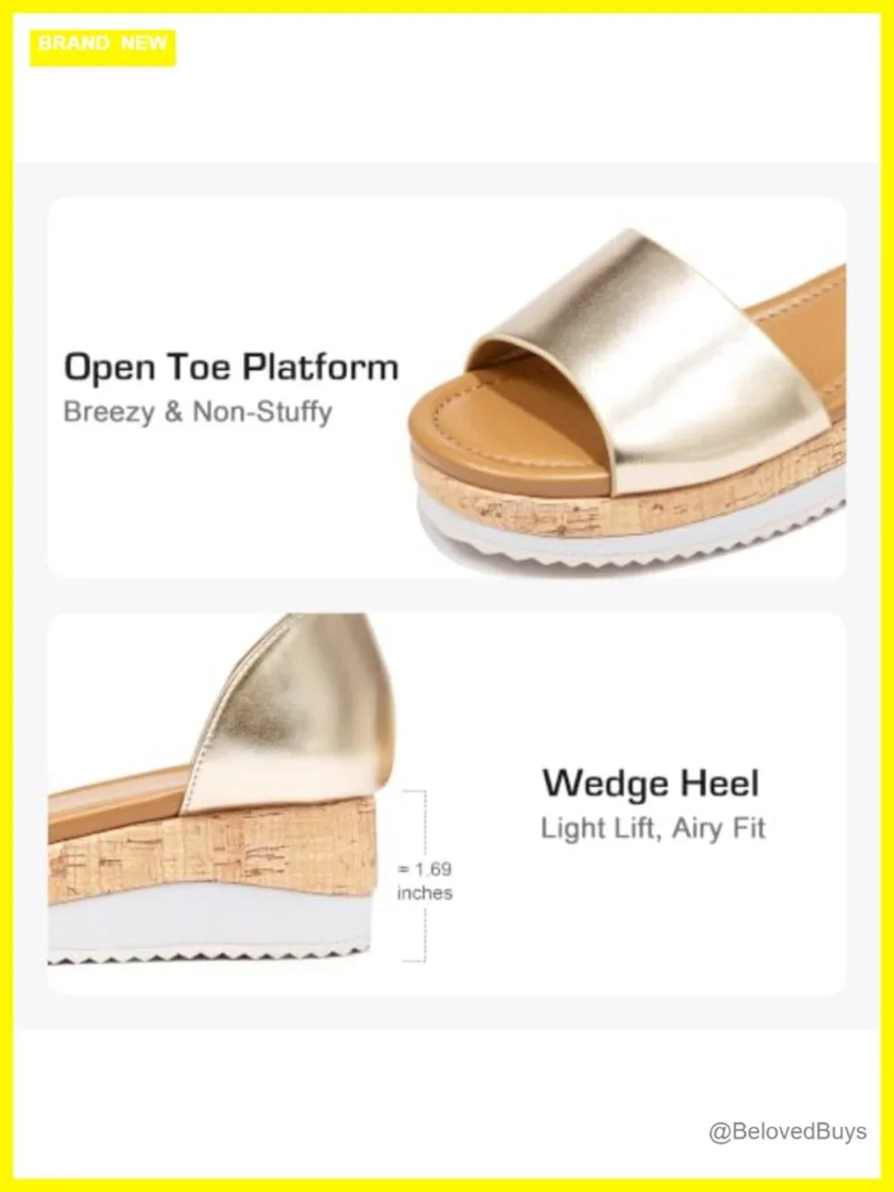 Lightweight Girls Platform Sandals Wedge Heels Wide Open Toe Ankle Strap